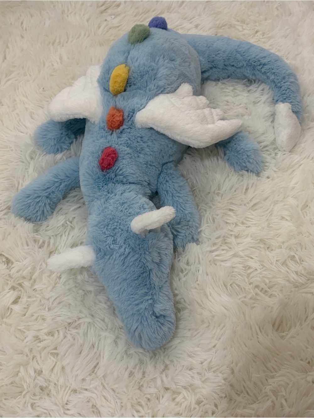 LIMITED EDITION RARE Jellycat Sky dragon LARGE with rainbow spikes!